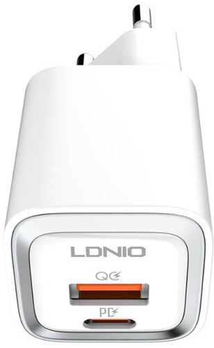 Ładowarka sieciowa LDNIO A2318C USB, USB-C 20W + Kabel Lightning