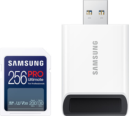 Karta Pamięci Samsung SDXC 256GB PRO Ultimate 2023 (200/130MB/s) + czytnik (MB-SY256SB/WW)  - Oferta EXPO2024