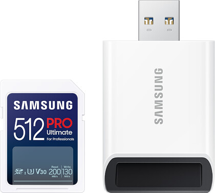 Karta Pamięci Samsung SDXC 512GB PRO Ultimate 2023 (200/130MB/s) + czytnik (MB-SY512SB/WW)  - Oferta EXPO2024
