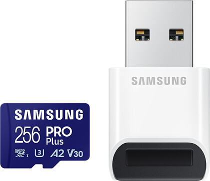 Karta Pamięci Samsung microSDXC 256GB PRO Plus 2023 (180/130MB/s) + Czytnik (MB-MD256SB/WW)  - Oferta EXPO2024