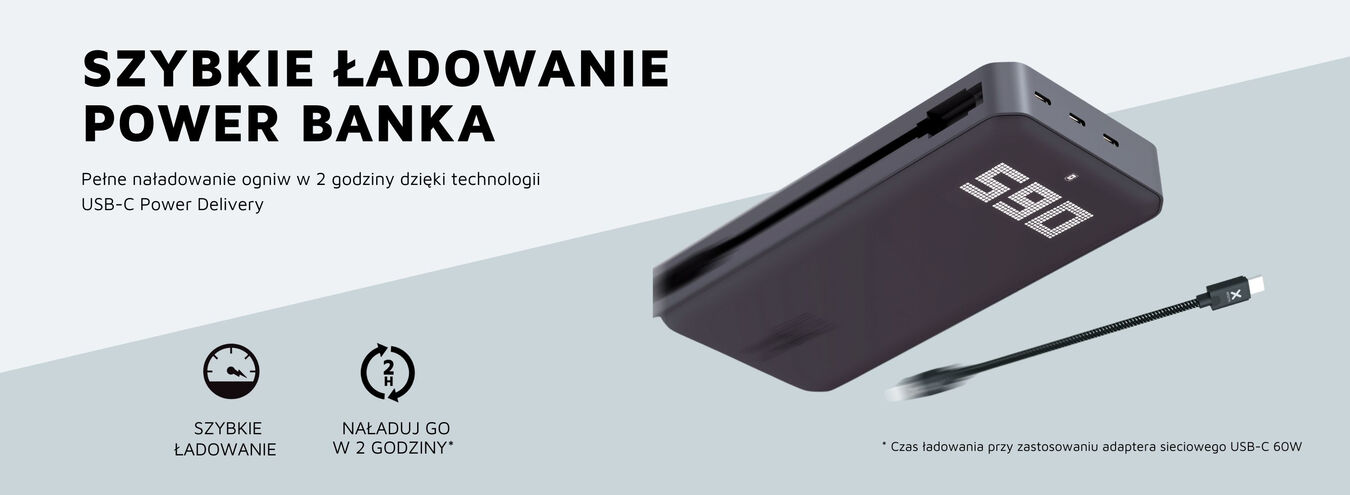 Powerbank XTORM Titan USB-C 60W 24000 mAh/XB401 - WYPRZEDAŻ