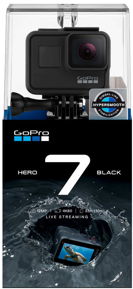 Kamera GoPro HERO7 Black + Bateria + Sandisk EXTREME 32GB + SHORTY (BUNDLE)