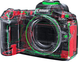 Bezlusterkowiec Canon EOS R + Adapter EF-EOS R (wypożyczalnia)