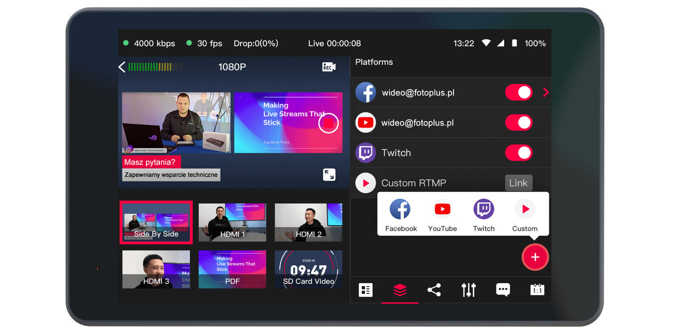 Mikser video YoloBox Pro z funkcją streamingu na żywo + Gratis Karta Lexar 128GB!