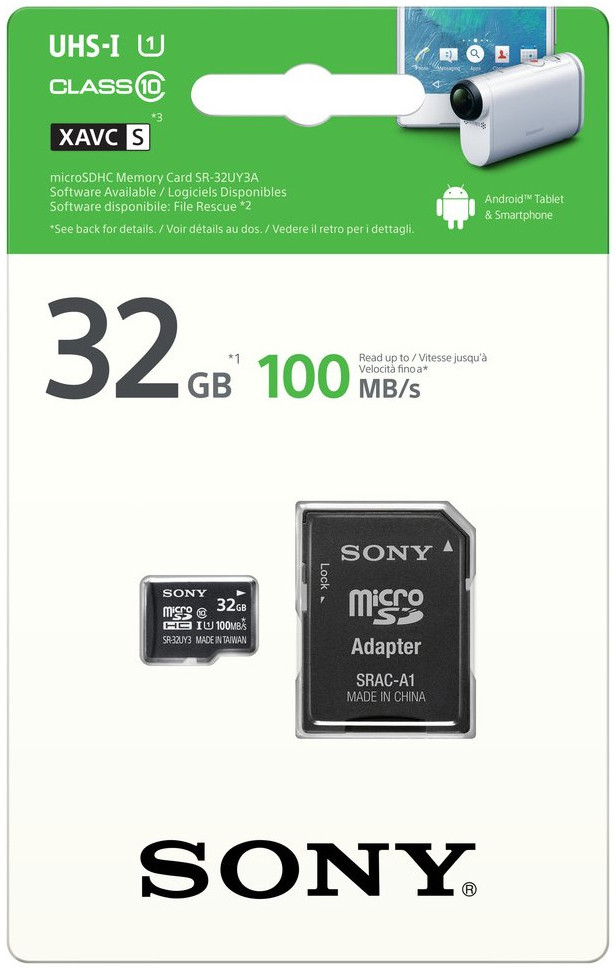 Sony karta Sony microSDHC 32GB (100MB/s) + Adapter (SR-32UYA)