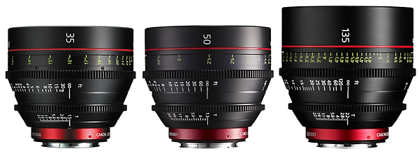 Zestaw obiektywów Canon Cine Prime EF CN-E 35/50/135mm