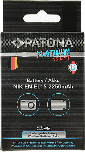 Akumulator Patona zamiennik Nikon EN-EL15 z USB-C Platinium - WYPRZEDAŻ