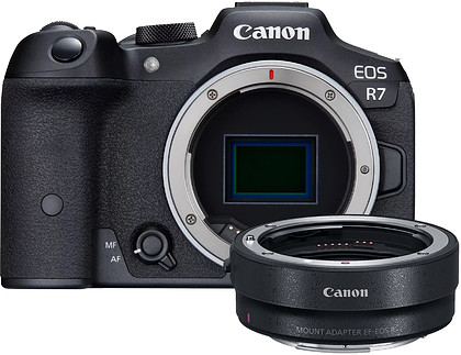 Bezlusterkowiec Canon EOS R7 (body) + Adapter Canon EF-EOS R + Gratis karta SDXC 128GB Extreme Pro