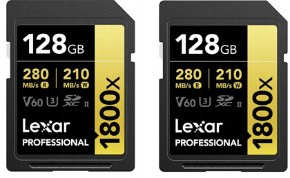 Karta pamięci Lexar SDXC 128GB 1800x (280MB/s) Professional - dwupak - Oferta EXPO2024