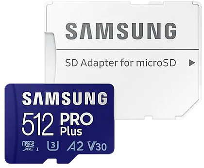 Karta Pamięci Samsung microSDXC 512GB PRO+ (160/120MB/s) + Adapter (MB-MD512KA/EU)