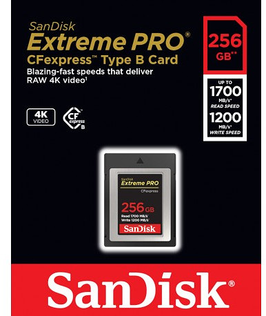 Karta pamięci SanDisk CFexpress 256GB Exterme Pro Type B (1700MB/s)