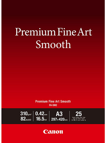 Papier Canon FA-SM2 Premium Fine Art Smooth 310g A3/25