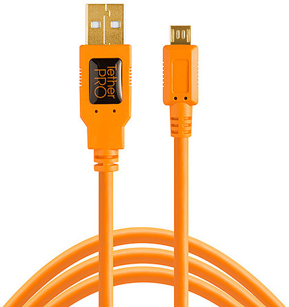 Przewód TetherPro USB 2.0 - USB Mini-B 5-pinowy 4,6m pomarańczowy