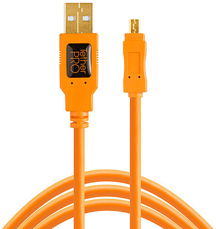 Przewód TetherPro USB 2.0 - USB Mini-B 8-pinowy 4,6m pomarańczowy (UC-E6)