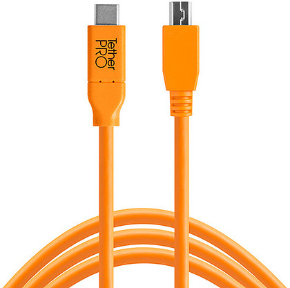 Przewód TetherPro USB-C – 2.0 Mini-B 5-Pin 4.6m pomarańczowy - Oferta EXPO2024