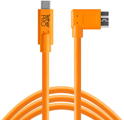 Przewód TetherPro USB-C - Micro-B pomarańczowy Right Angle