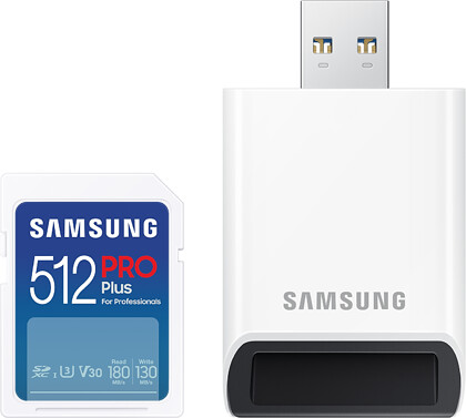 Karta Pamięci Samsung SDXC 512GB PRO Plus 2023 (180/130MB/s) + Czytnik (MB-SD512SB/WW)